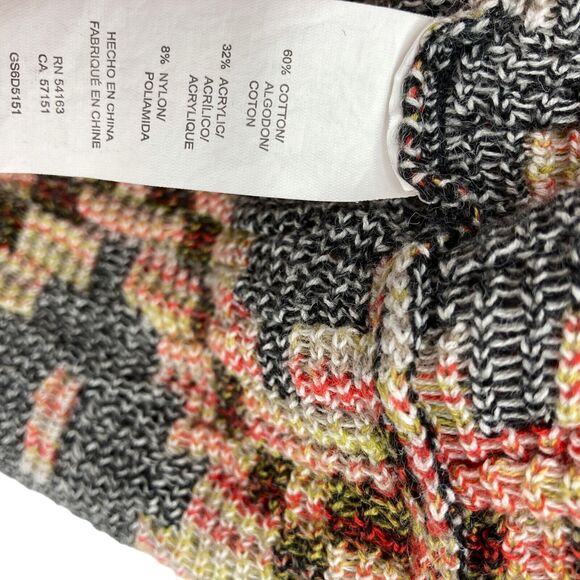 Bass Women's Multicolor Geo Print Long Sleeve Open Front Cardigan Sweater Size M - Picture 13 of 16